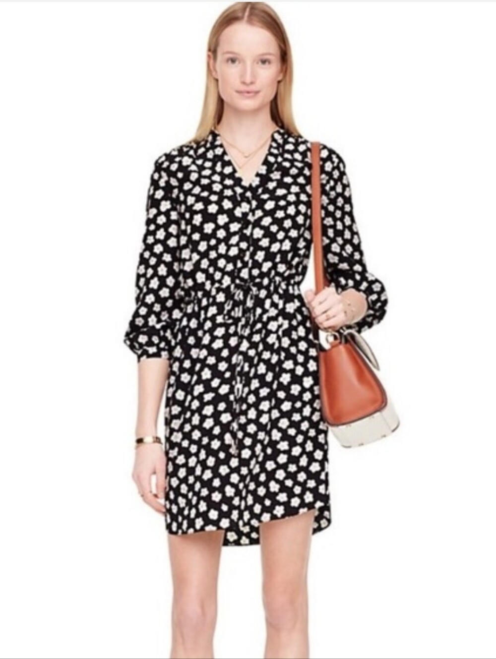 Kate Spade Mini Faye floral print silk shirtdress